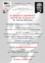 II Międzynarodowy Konkurs Wokalny im. Andrzeja Hiolskiego, Kudowa-Zdrój 2013